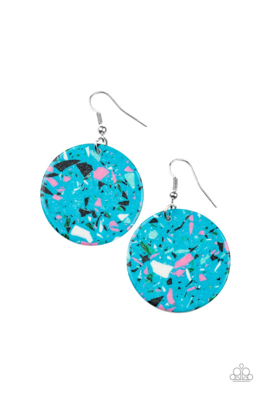 Paparazzi Earrings - Tenaciously Terrazzo - Blue