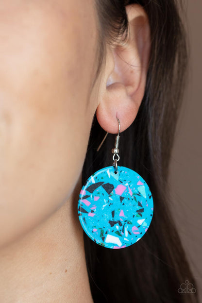 Paparazzi Earrings - Tenaciously Terrazzo - Blue