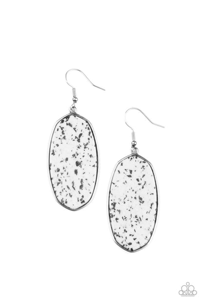 Paparazzi Earrings - Stone Sculptures - White