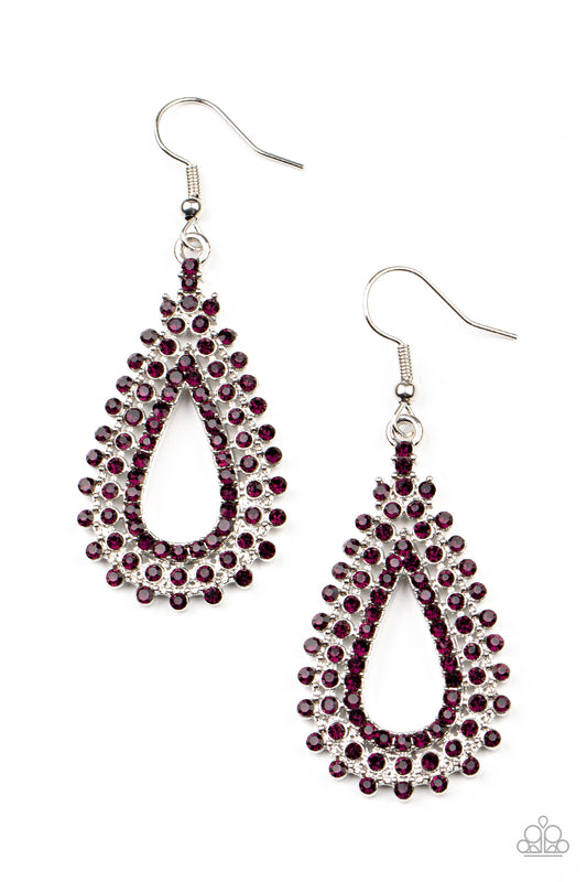 Paparazzi Earrings - The Works - Purple