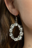 Paparazzi Earrings - GLOWING in Circles - White Earring
