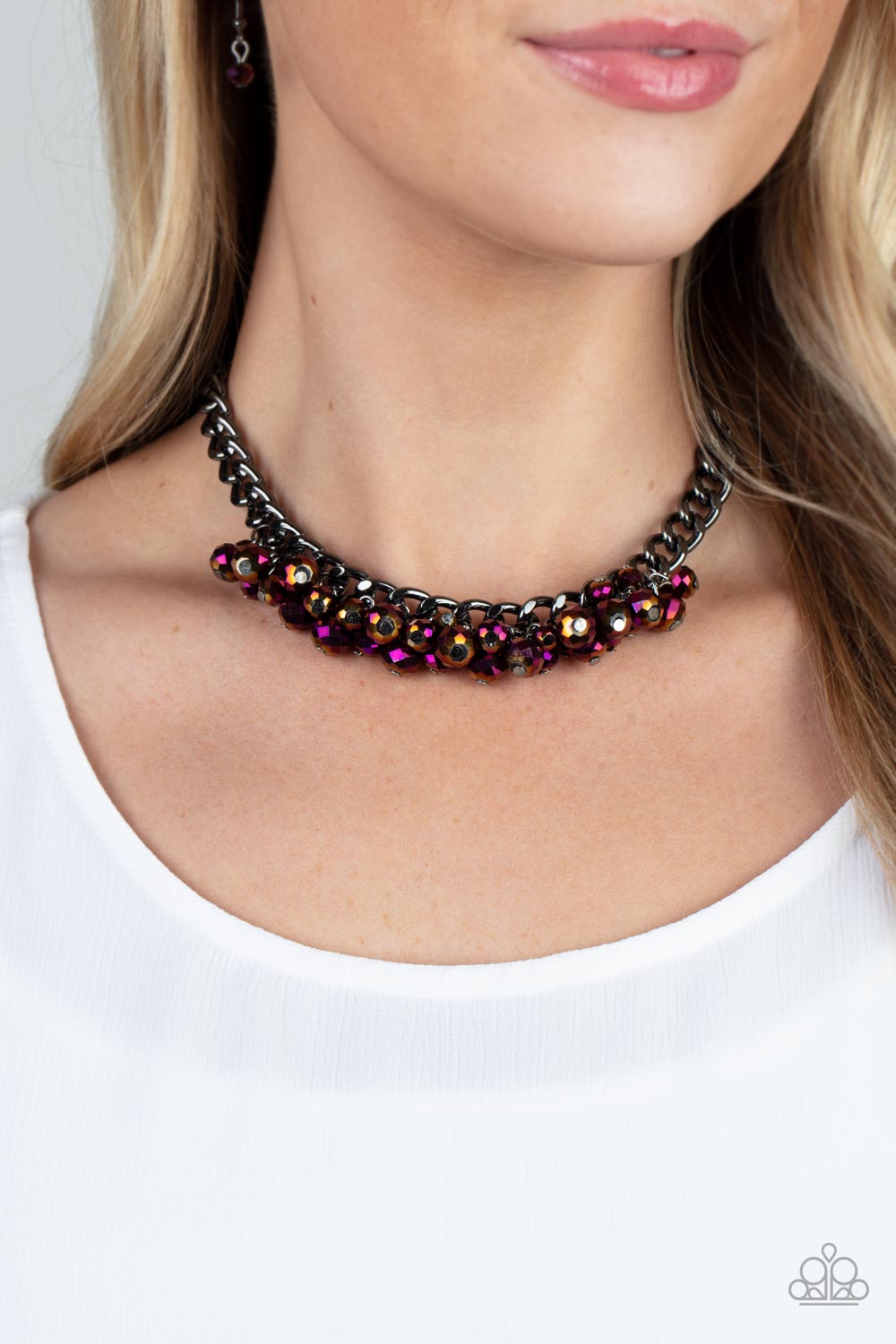 Paparazzi Necklace - Galactic Knockout - Purple