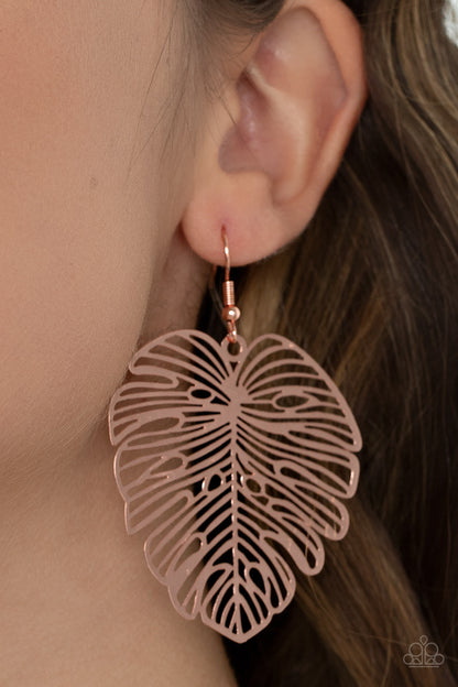 Paparazzi Earrings - Palm Palmistry - Copper