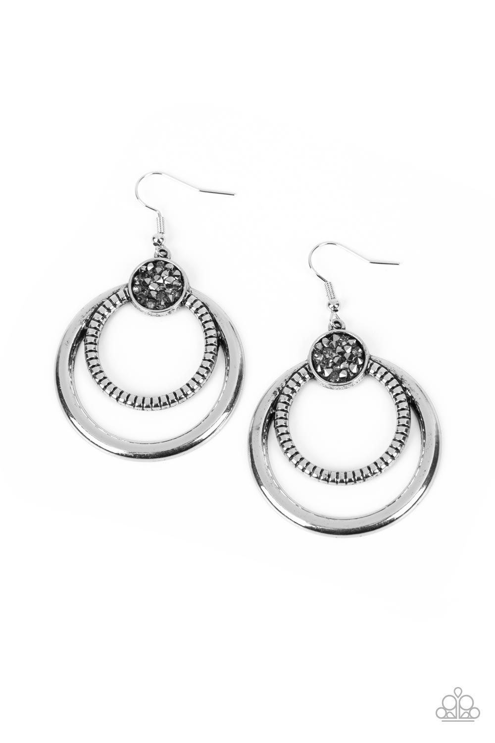 Paparazzi Earrings - Spun Out Opulence - Silver