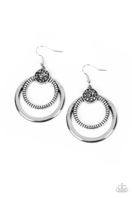 Paparazzi Earrings - Spun Out Opulence - Silver