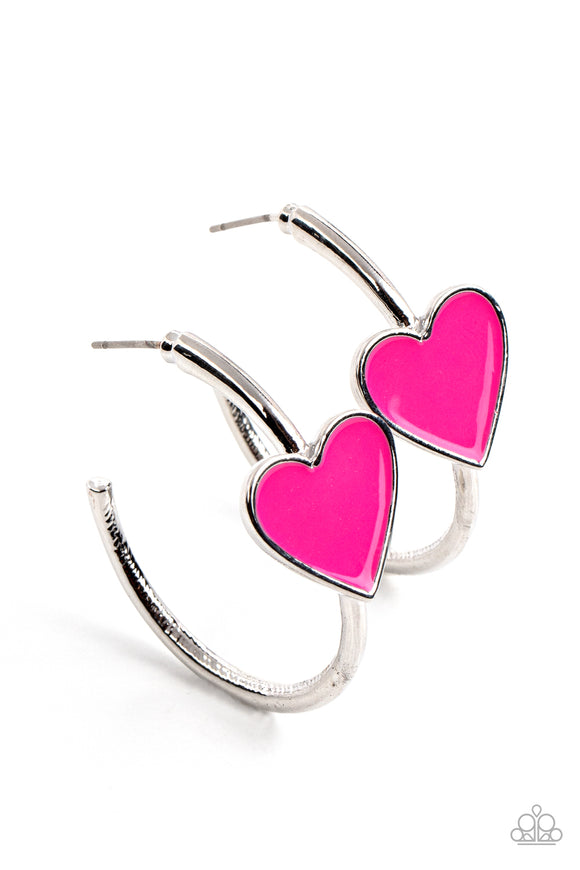 Paparazzi Earrings - Kiss Up - Pink