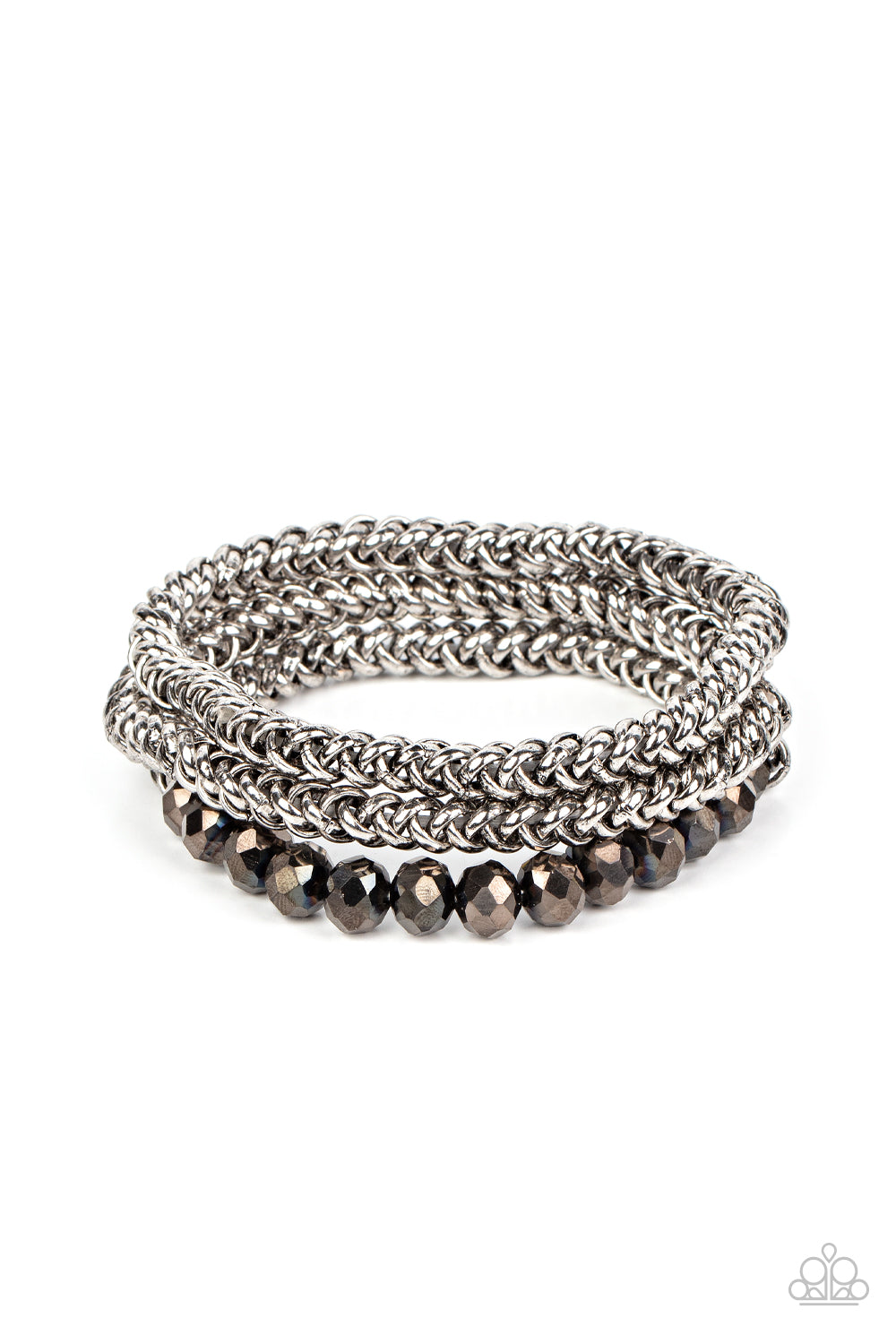 Paparazzi Bracelet - Gutsy and Glitzy - Silver