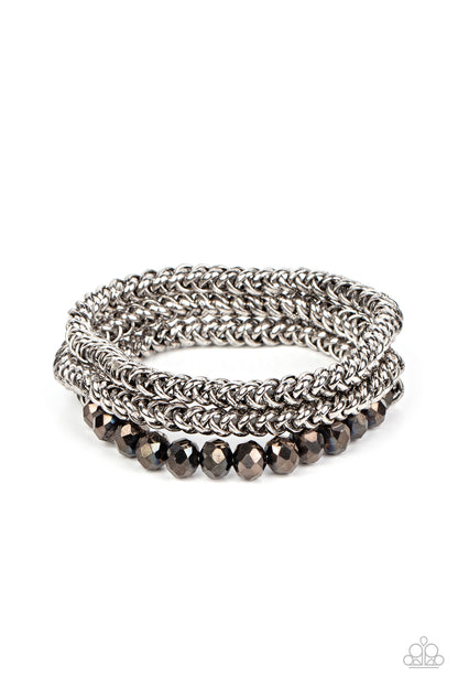 Paparazzi Bracelet - Gutsy and Glitzy - Silver