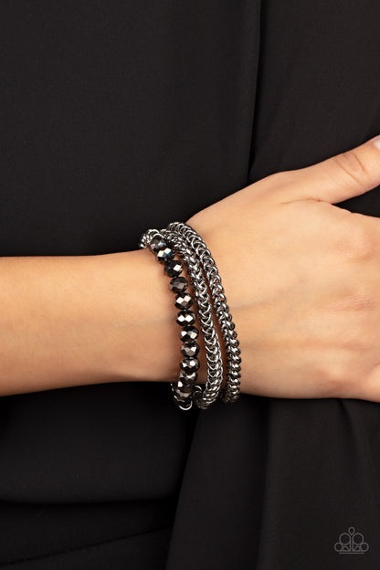 Paparazzi Bracelet - Gutsy and Glitzy - Silver