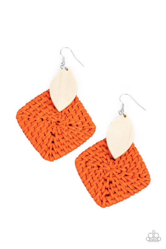 Paparazzi Earrings - Sabbatical WEAVE - Orange