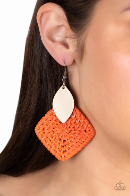 Paparazzi Earrings - Sabbatical WEAVE - Orange