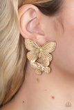 Paparazzi Earrings - Blushing Butterflies - Gold