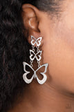 Paparazzi Earrings - Flamboyant Flutter - White
