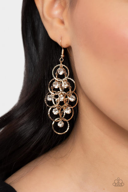 Paparazzi Earrings - Head Rush - Gold