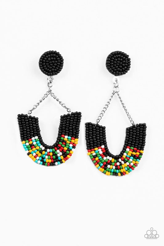 Paparazzi Earrings - Make it RAINBOW - Black