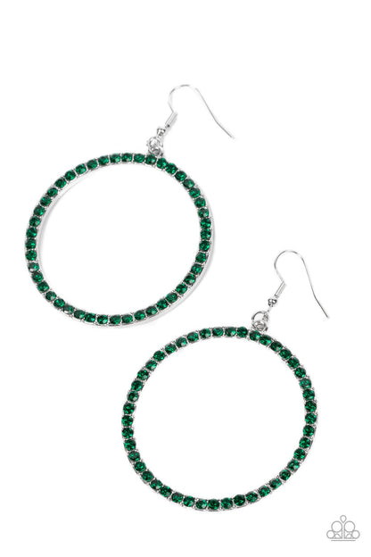 Paparazzi Earrings - Head-Turning Halo - Green