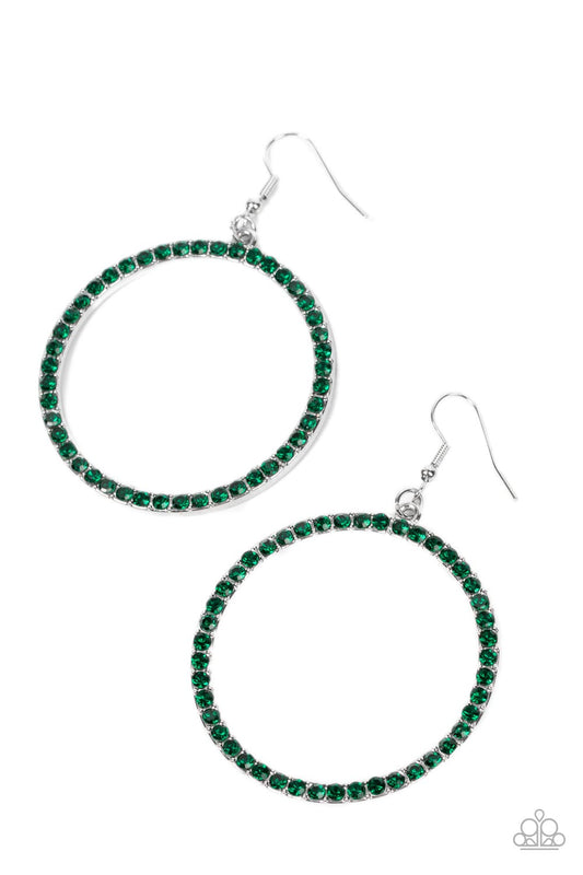 Paparazzi Earrings - Head-Turning Halo - Green