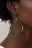 Paparazzi Earrings - Head-Turning Halo - Green