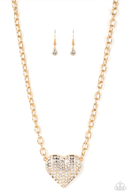 Paparazzi Necklace - Heartbreakingly Blingy - Gold