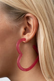 Paparazzi Earrings - Heart-Throbbing Twinkle - Pink