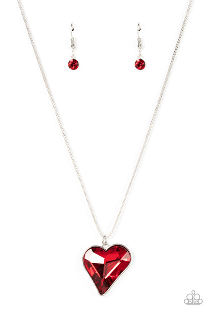 Paparazzi Necklace - Lockdown My Heart - Red