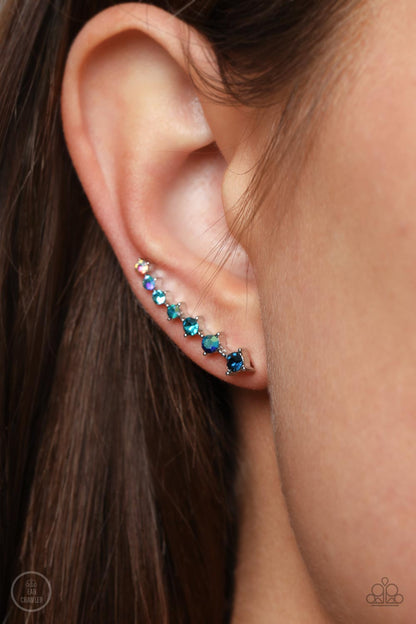 Paparazzi Earrings - STARLIGHT Show - Blue