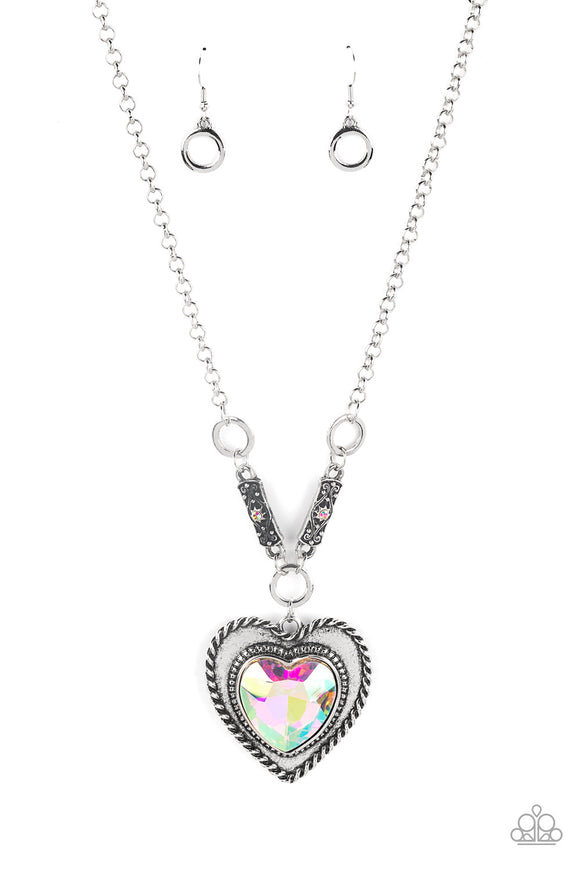 Paparazzi Necklace - Heart Full of Fabulous - Multi - Life of the Party - April 2022