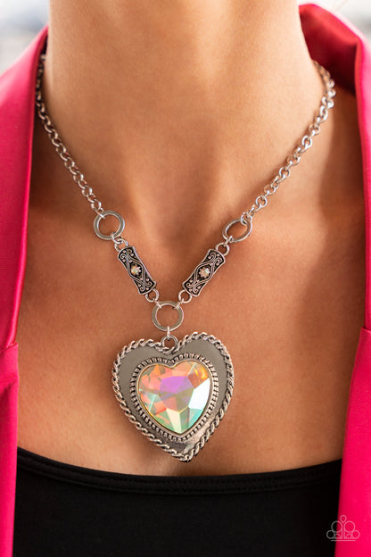 Paparazzi Necklace - Heart Full of Fabulous - Multi - Life of the Party - April 2022