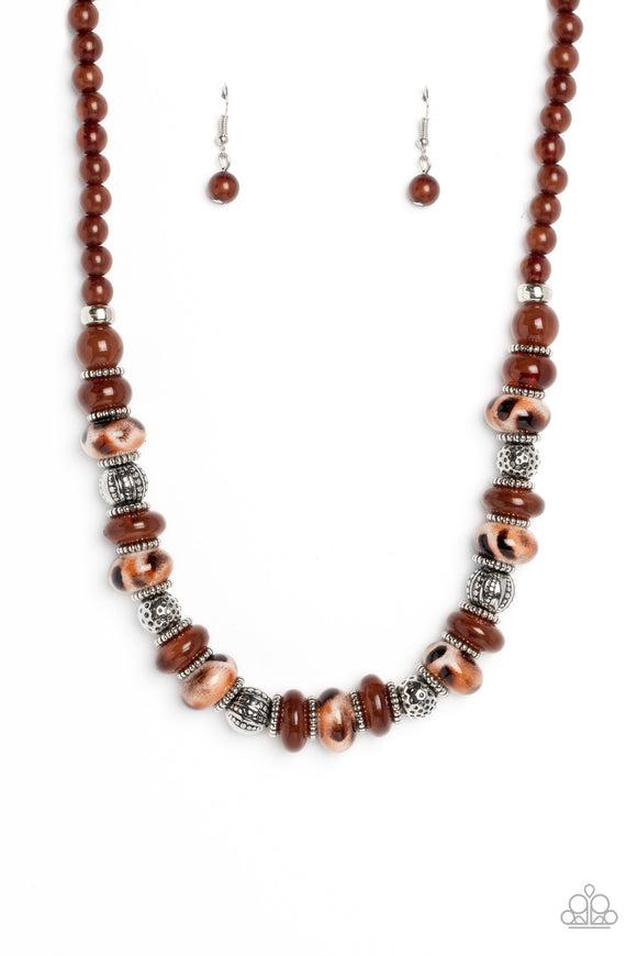 Paparazzi Necklace - Warped Whimsicality - Brown
