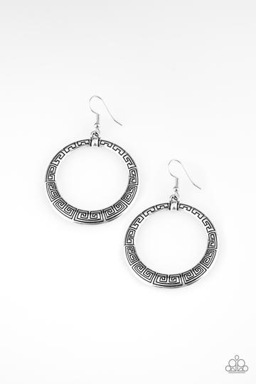 Paparazzi Earrings - Mayan Mantra - Silver