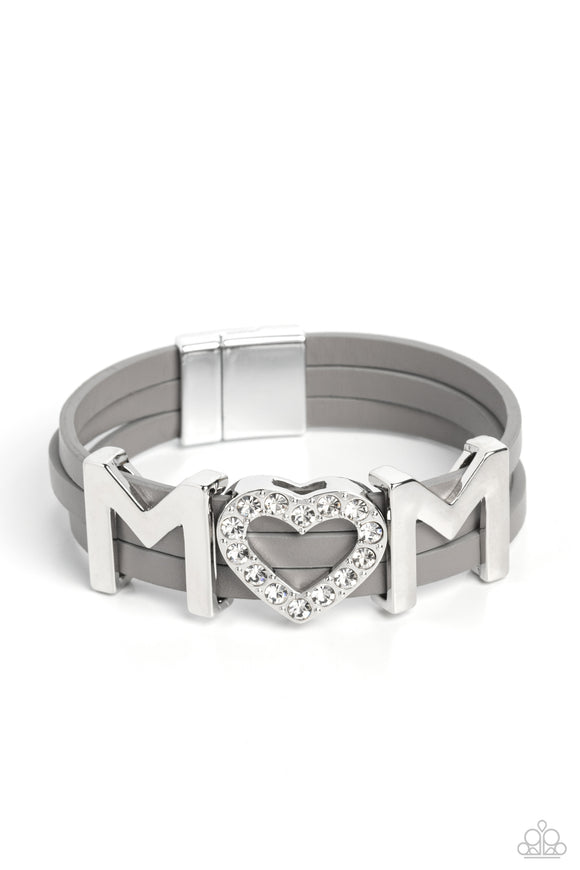 Paparazzi Bracelet - Heart of Mom - Silver