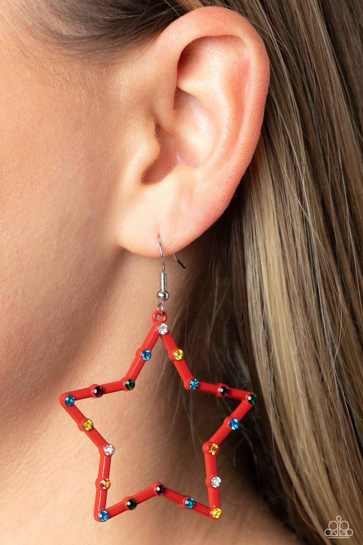 Paparazzi Earrings - Confetti Craze - Red