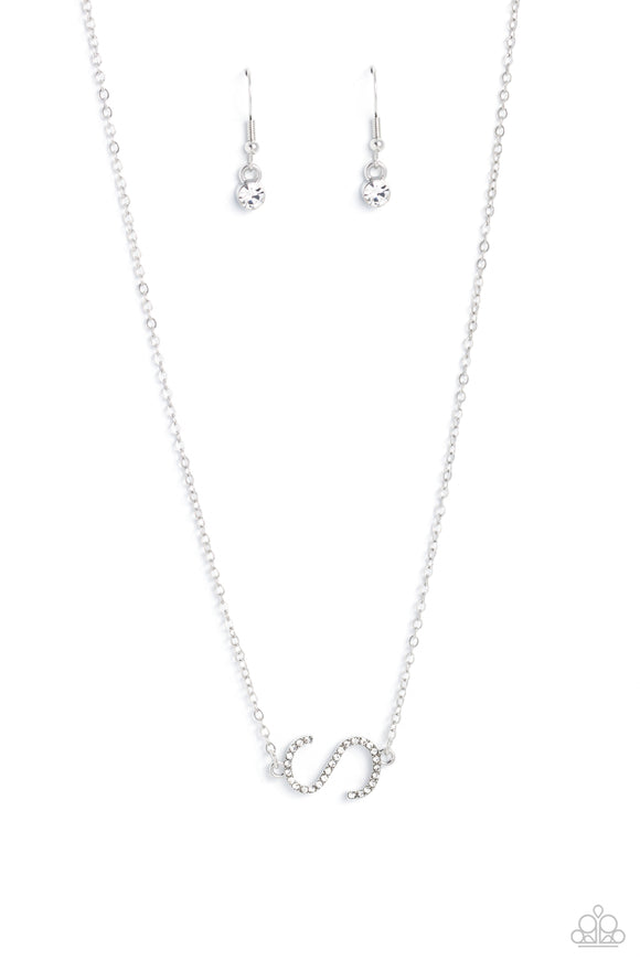 Paparazzi Necklace - INITIALLY Yours - S - White