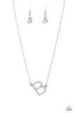 Paparazzi Necklace - INITIALLY Yours - B - White