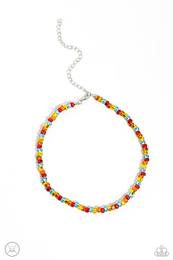 Paparazzi Necklace - Colorfully GLASSY - Red
