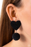 Paparazzi Earrings - Spherical Sweethearts - Black