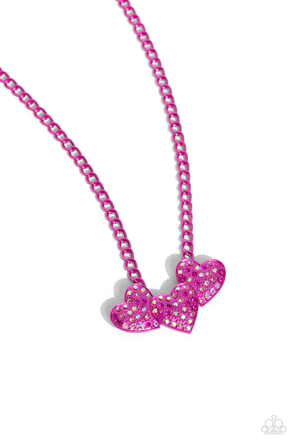 Paparazzi Necklace - Low-Key Lovestruck - Pink