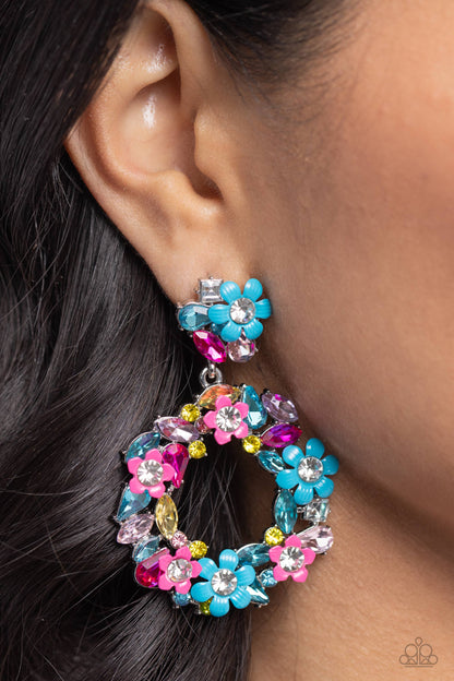 Paparazzi Earrings - Wreathed in Wildflowers - Blue