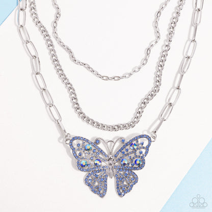 Paparazzi Necklace - Winged Wonder - Blue