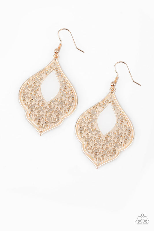 Paparazzi Earrings - Totally Taj Mahal - Rose Gold