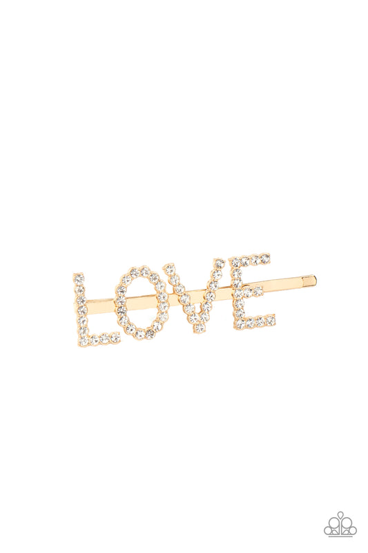 Paparazzi Hair Clips - All You Need Is Love - Gold