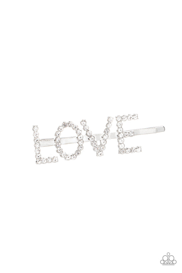 Paparazzi Hair Clips - All You Need Is Love - White