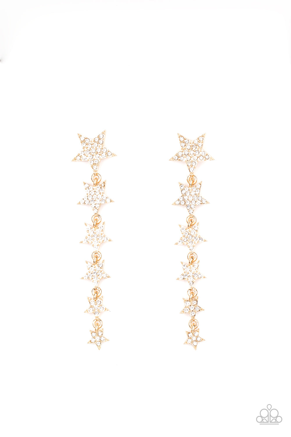 Paparazzi Earrings - Americana Attitude - Gold