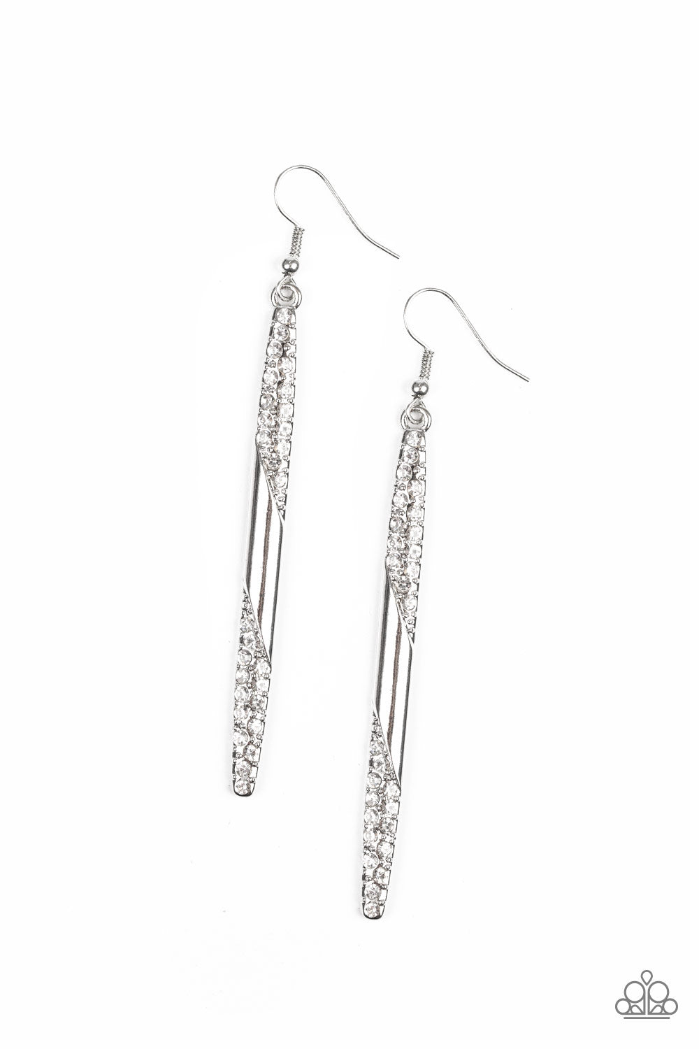 Paparazzi Earrings - Award Show Attitude - White