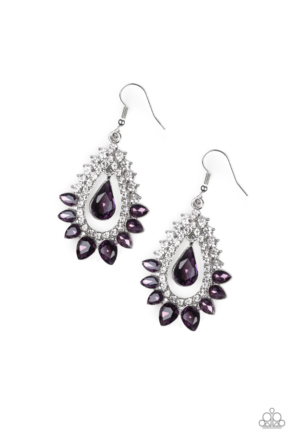 Paparazzi Earrings - Boss Brilliance - Purple