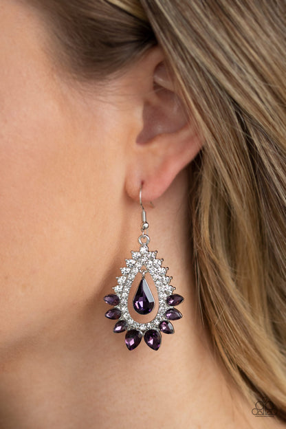 Paparazzi Earrings - Boss Brilliance - Purple