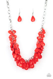 Paparazzi Necklace - Colorfully Clustered - Red