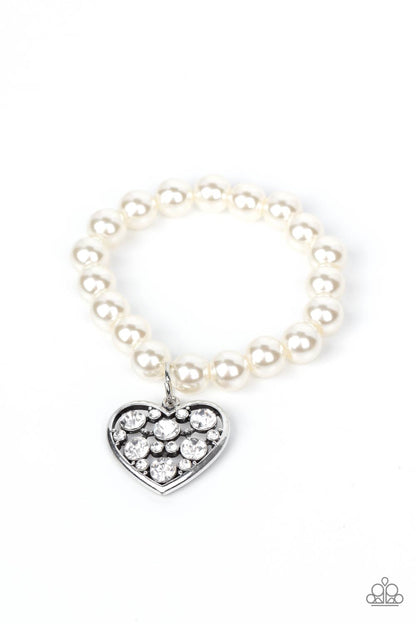 Paparazzi Bracelet - Cutely Crushing - White