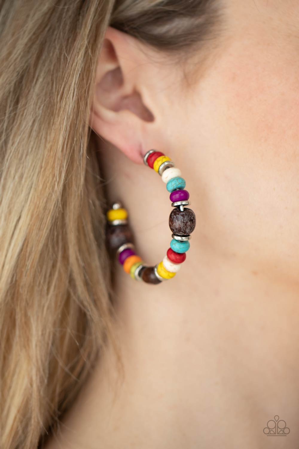 Paparazzi Earrings - Definitely Down-To-Earth - Multi