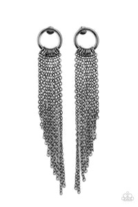 Paparazzi Earrings - Divinely Dipping - Black